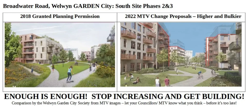 Broadwater Road South - Looking North 2018 vs 2022 views