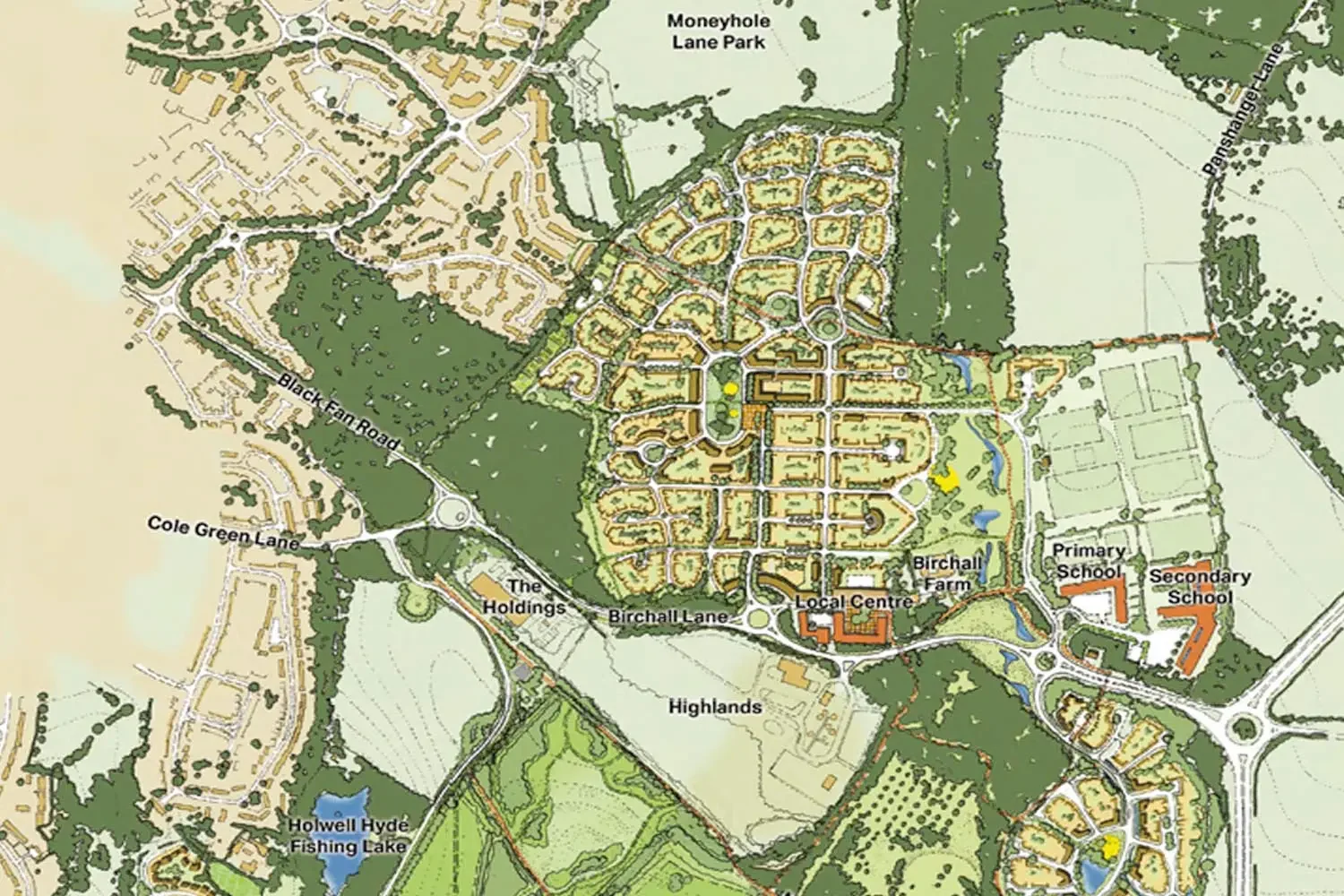 Birchall Garden Suburb Development Welwyn Garden City.